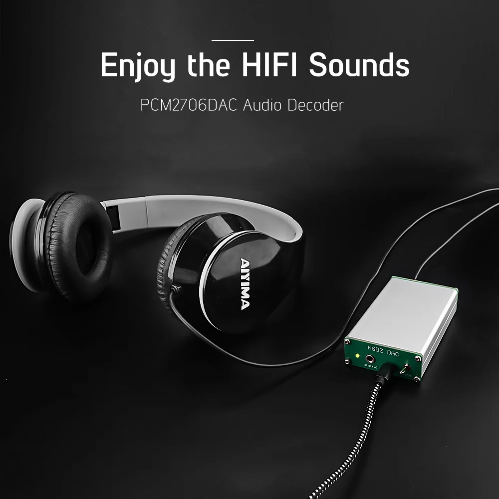AIYIMA PCM2706 Audio Decoder DAC Hifi USB Sound Card Decoding TDA1305 Headphone Amplifier Amp For Speaker Sound Home Theater DIY