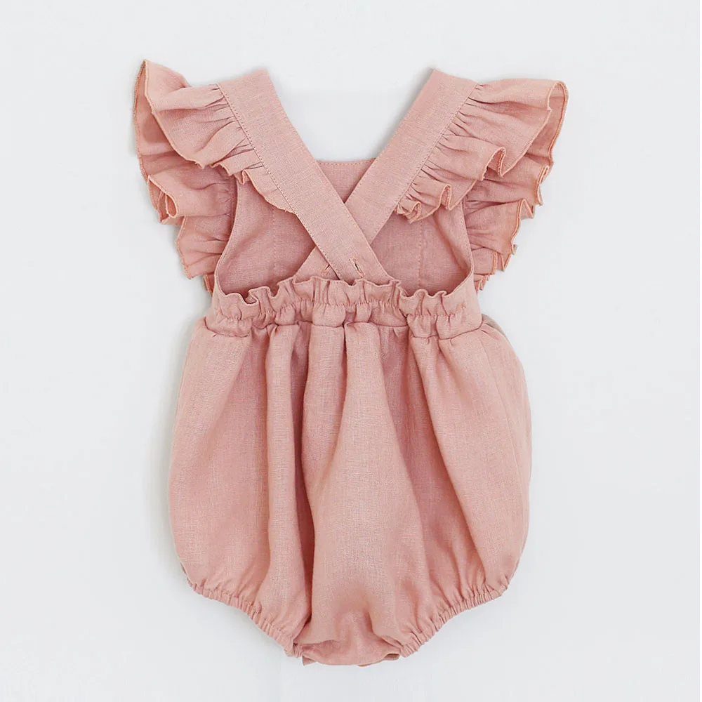 Crianças sem Mangas Roupas do Bebê Recém-nascido Meninas Babados Macacão Bebe Um-pieces Verão Backcross Menina Playsuit Macacões 9 Mamãe e Bebê