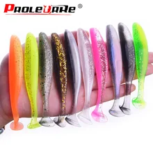 Proleurre balançando wobblers isca de pesca 95mm 75mm 50mm shad t-tail isco macio aritificial iscas de silicone baixo pique pesca equipamento(China)