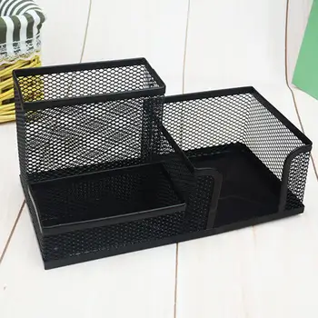 

Top Metal Mesh Desktop Pen Holder Organizer Office Home Stationery Storage Case