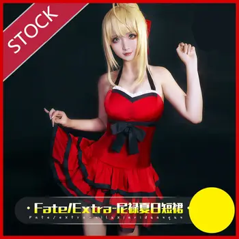 

[STOCK] 2017 Fate Grand Order Saber Altria Pendragon Sexy Red Daily Dresse For Women Halloween Carnival Free Shipping New