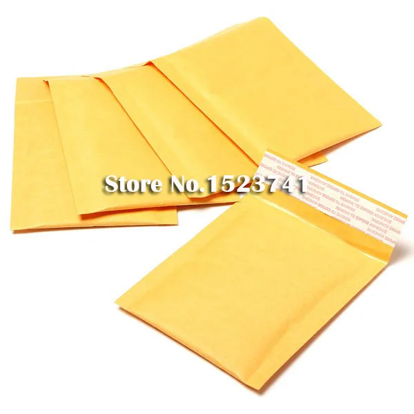 10Pcs 90*130+40mm Kraft Bubble Envelopes Mailers Shipping Yellow Bags YJng