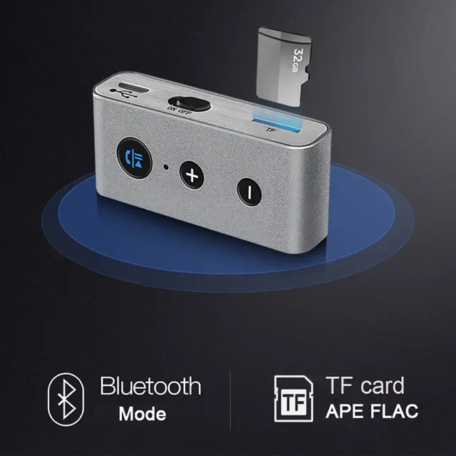 Kebidumei Mini Bluetooth 4.2 Car MP3 Kit 3.5MM Aux Audio Music Receiver A2DP Stereo Car MP3 Support TF Card
