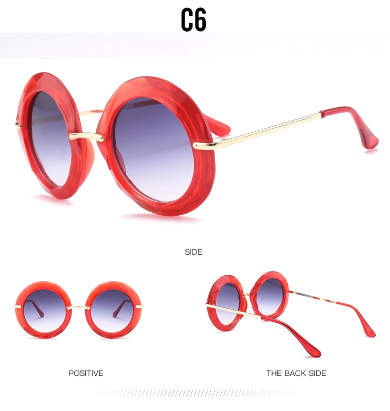 WHO CUTIE, негабаритные Круглые Солнцезащитные очки для женщин, роскошные брендовые дизайнерские винтажные Ретро зеленые оправы, женские солнцезащитные очки, оттенки OM567