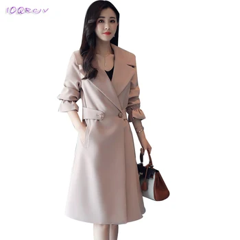 

2018 spring autumnwomen coat Casual long coats fashion women's windbreaker elegant female trench coat women clothes IOQRCJV T237
