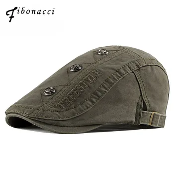 

Fibonacci 2019 New High Quality Cotton Men Women Newsboy Hat Retro Cabbie Ivy Flat Cap Patchwork Newsboy Caps