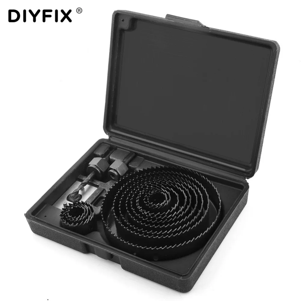 Набор корончатых пил DIYFIX 13 шт. сверлильный инструмент резак для дерева и металла