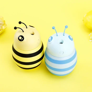 

Car air freshener Bee Humidifier 300ML Ultrasonic USB Mini Essential Oil Diffuser LED Light Office Home Air Purifier Mist Maker