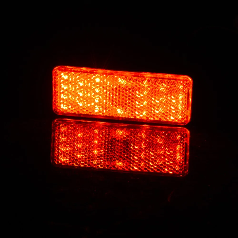 3 цвета Прямоугольник Отражатель мотоцикла задний тормоз поворотник сигнальный светильник 24 светодиодный автомобиль/ATV светодиодный отражатели/Грузовик Боковые сигнальные огни