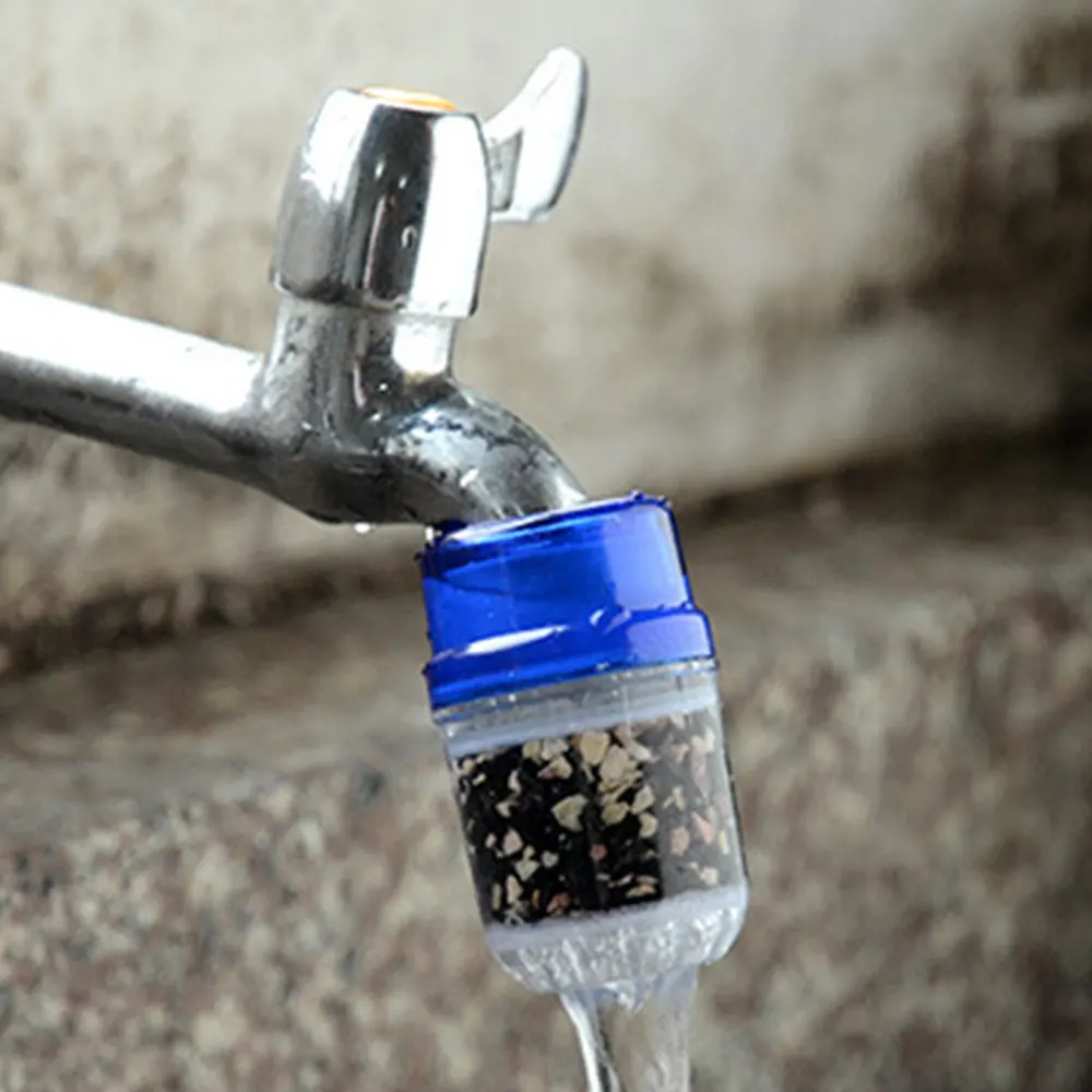 

Blue Double Head Tap Purifier Kitchen Accessories Faucet Household Home Device Activated Carbon Water Filter Tools Taps Tool