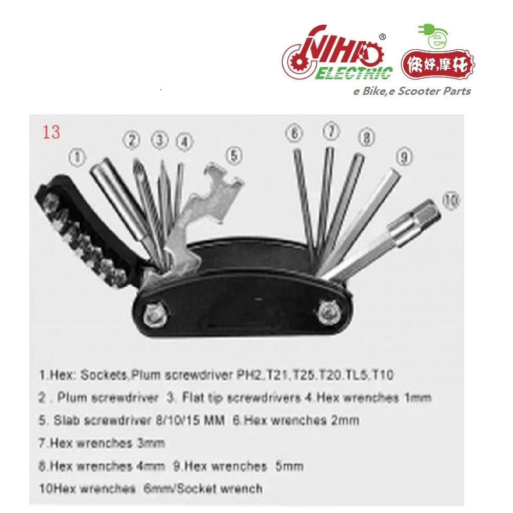 57 E BIKE Upgraded version Bicycle Repair Tool Bike Pocket Multi For