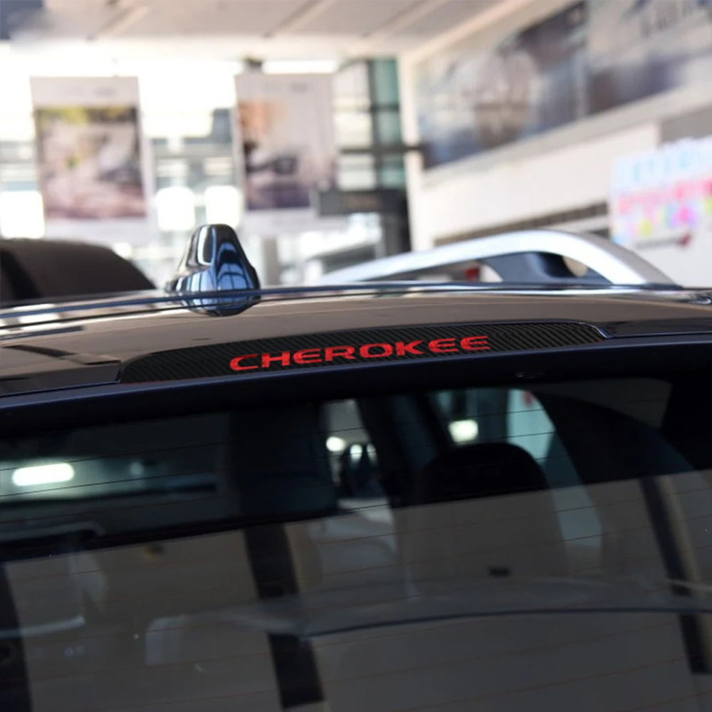 Горячие тормозные огни декоративное покрытие из углеродного волокна для Jeep Cherokee высокое крепление стоп-лампы наклейки для автомобиля Стайлинг 1 шт. автомобильные аксессуары