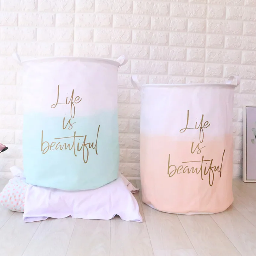 40*50 سنتيمتر سلة الغسيل القابلة للطي تخزين برميل الدائمة لعب الملابس دلو حامل الحقيبة الكتان المنزلية المنظم