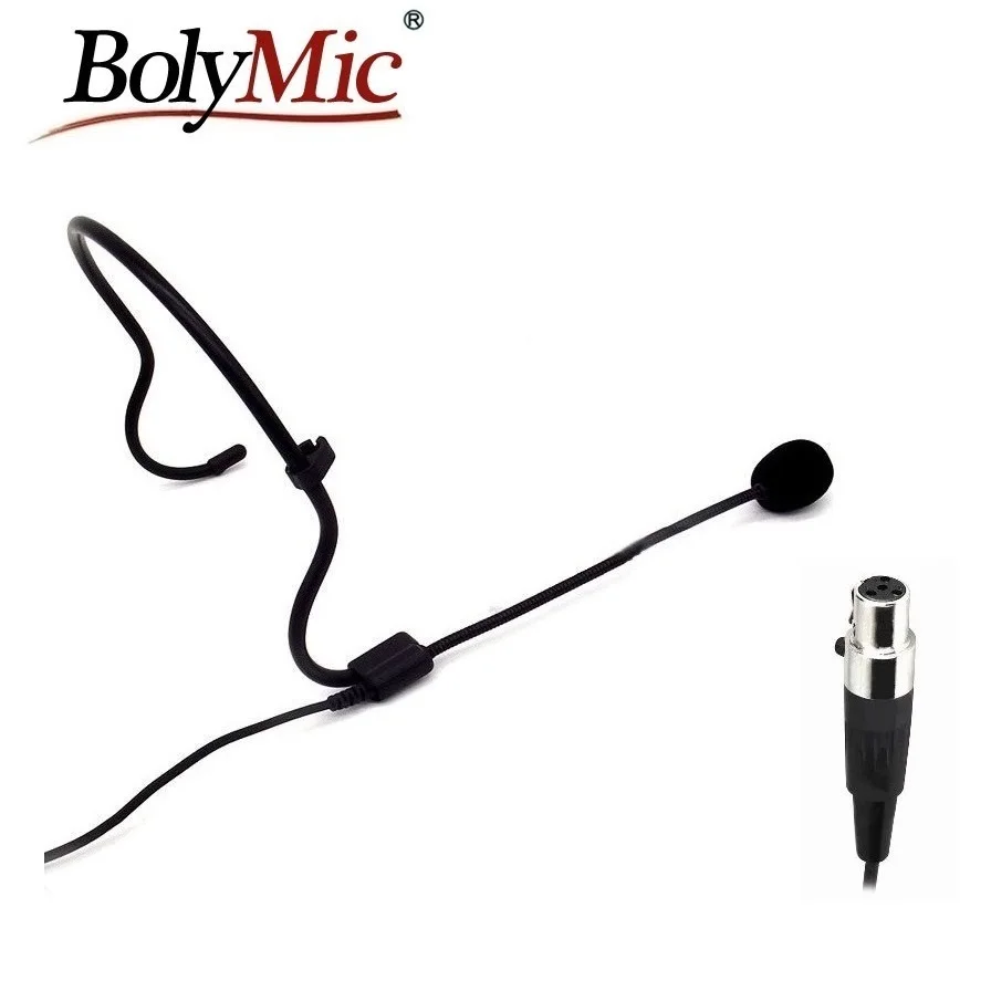Bolymic Pro Mini Headset Microphone Condenser microphone For Shure Wireless XLR 4PIN (TA4F