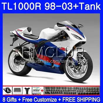 

+Tank For SUZUKI TL 1000 R TL1000R 98 99 00 01 02 03 25TK.12 TL1000 R TL Blue white 1000R 1998 1999 2000 2001 2002 2003 Fairing