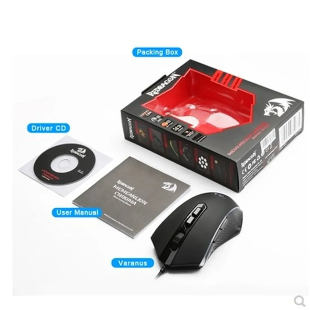 Проводная игровая мышь Redragon USB 10000DPI 8 кнопок лазерная программируемая с