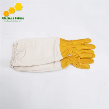

Yellow The Lowest Price Bee Gloves A Pair Economic Protective Beekeeping Goatskin Beekeeping Vented Long Sleeves New