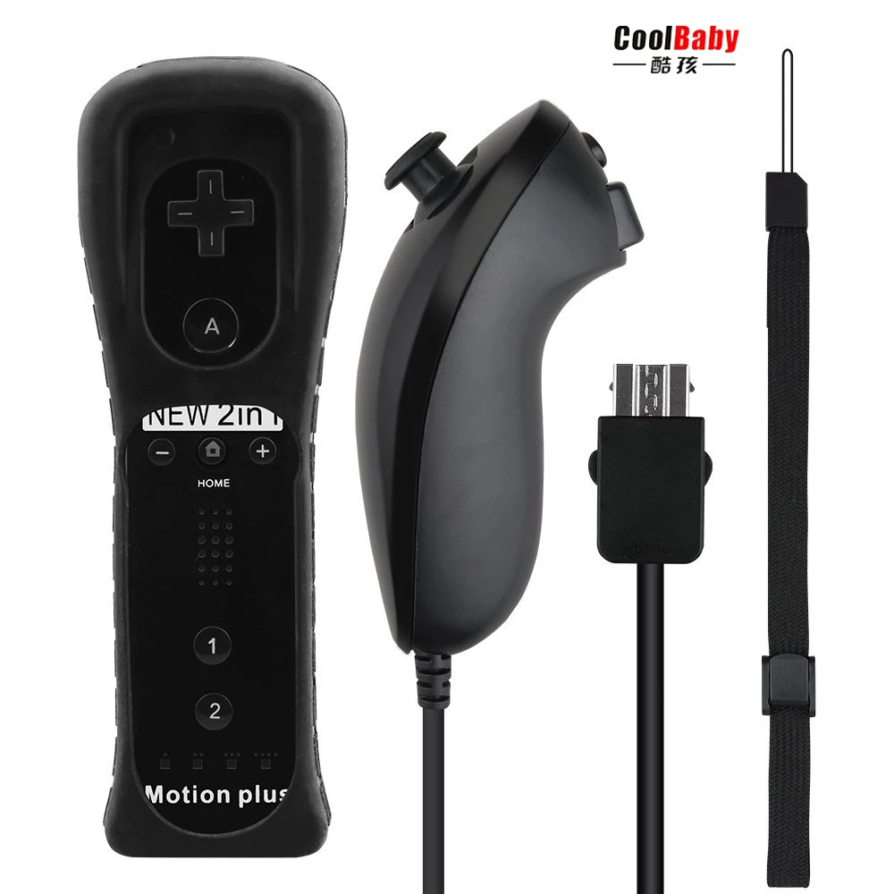 Built-in Motion Plus Wireless Remote Gamepad Controller For Nintend W ii Nunchuck 2 in1 For Nintend Remote Controle
