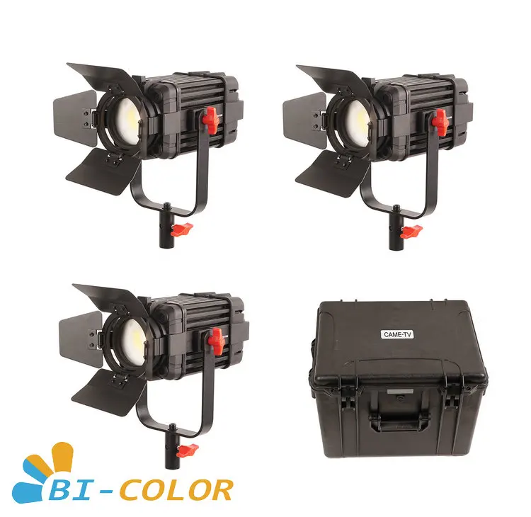 

3 Pcs CAME-TV Boltzen 60w Fresnel Fanless Focusable LED Bi-Color Kit