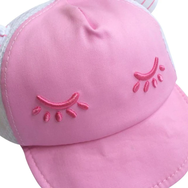 Летнее платье для маленьких девочек; хлопковая шляпа детской одежды с принтом «глаза» уши дизайн сетки мягкие Края Отбортовки