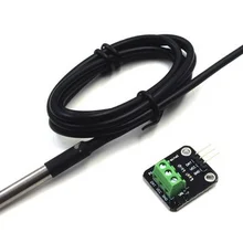 2 шт. Водонепроницаемый DS18B20 датчик температуры(100 см)+ DS18B20 модуль адаптера для Arduino, Raspberry Pi, UNO R3/Mega2560 модуль костюмы