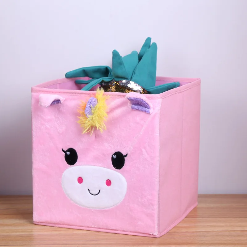 3D мультфильм нетканый материал детская коробка для хранения игрушек животные вышивка узор складная коробка для хранения одежды Нижнее белье дальность