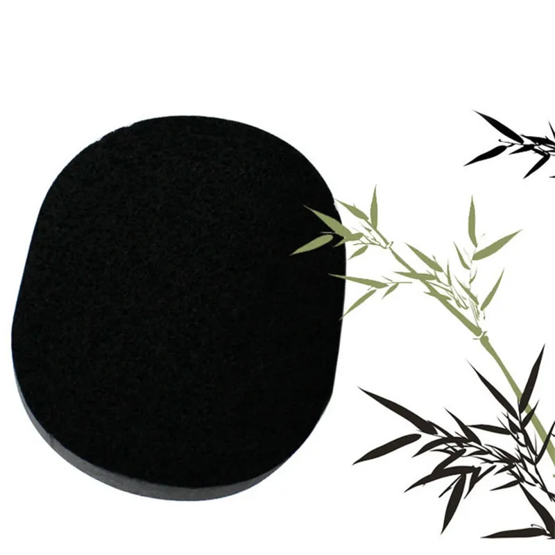 

Soft Natural Black Bamboo Sponge Beauty Facial Wash Cleaning Cosmetic Puff Charcoal Black Hot Selling