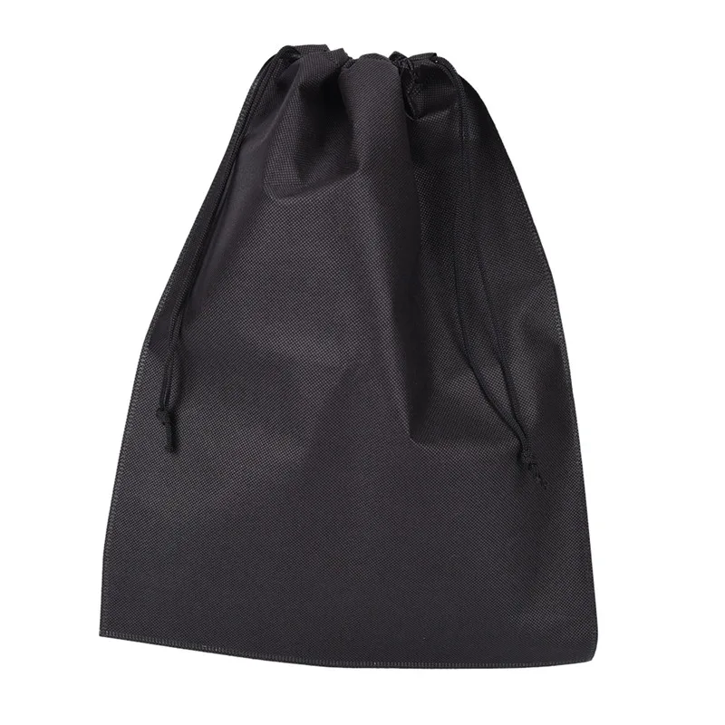 

2 PCS Portable Drawstring Shoe Clothes Travel Storage Nylon Bag Organize Pouch Black color Bag 30cm*40cm