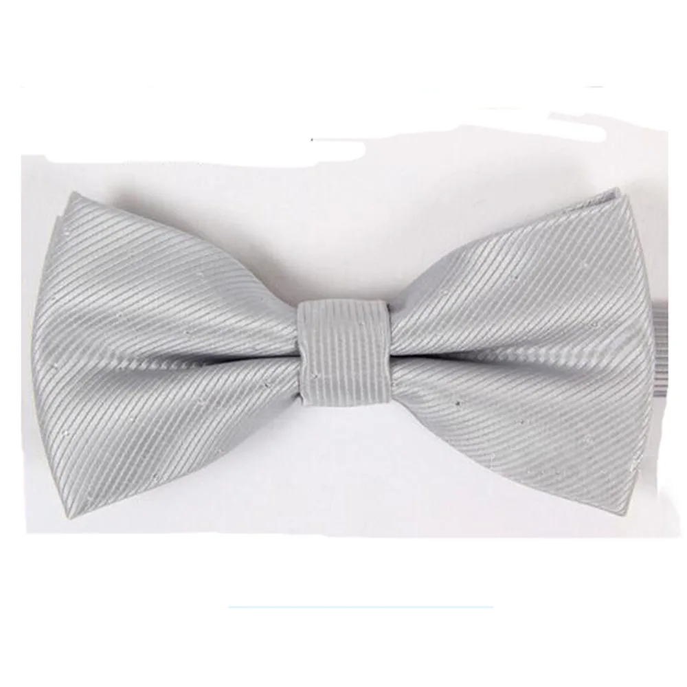Хорошая детская одежда с галстуком-бабочкой для маленьких мальчиков; аксессуары; Однотонная рубашка джентльмена; бабочка в горошек - Цвет: light Grey