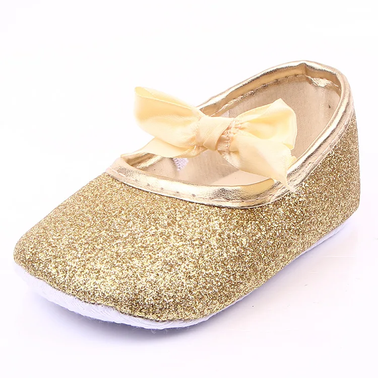

Bling Bling Glitter Bow Princess BabyShoes Infant Shoes Comfortable Soft-soled Shoes Gold Silver Pink Sweet and Cute Fashion