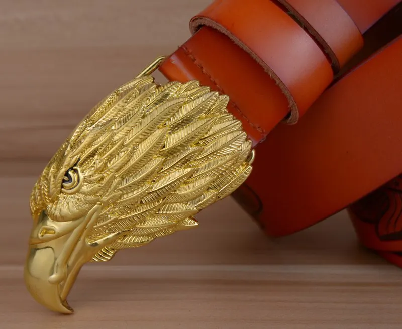 blue leather belt Eagle Designers Luxury Fashion Vintage Male Strap Brand Genuine Leather Belts for Men Punk Cowskin for Jeans Cintos Ceinture brown dress belt