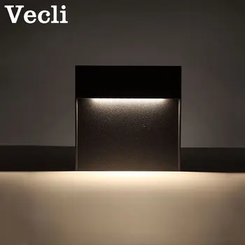 

Outdoor waterproof foot light courtyard garden exterior wall step lighting Fixtures stair lamp modern square step wall sconce