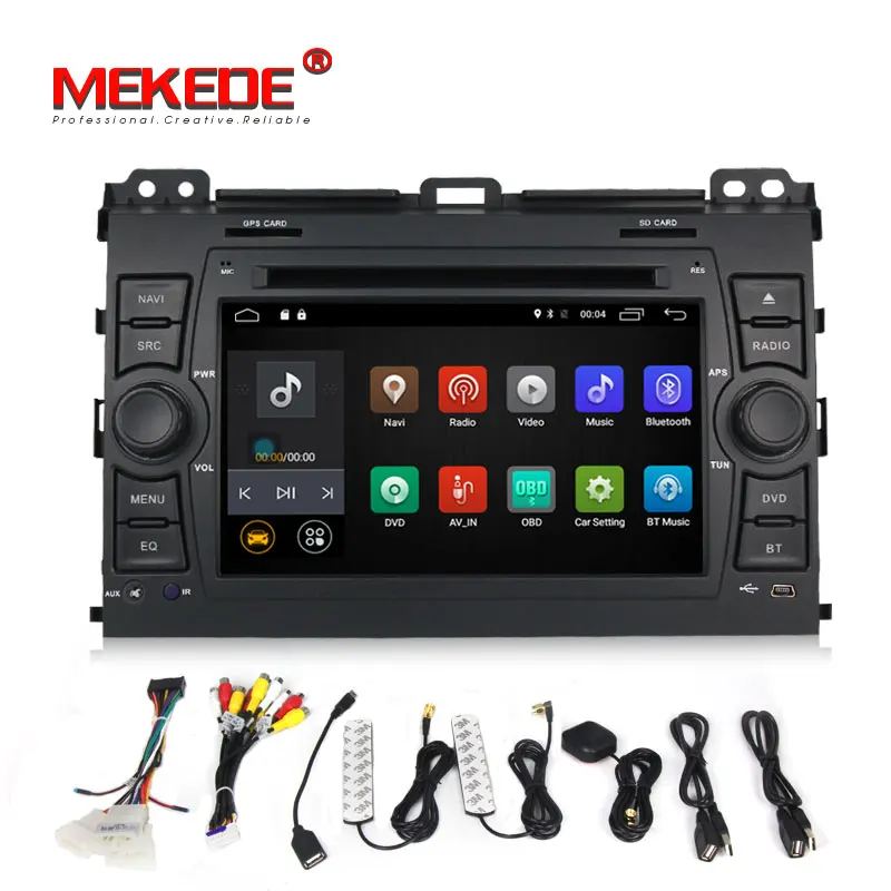 Cheap MEKEDE 2Din Android 7.1 2+16G  Car DVD Player for Toyota Land Cruiser Prado 120 2002-2009 Black GPS Navigation RDS Auto Radio 5