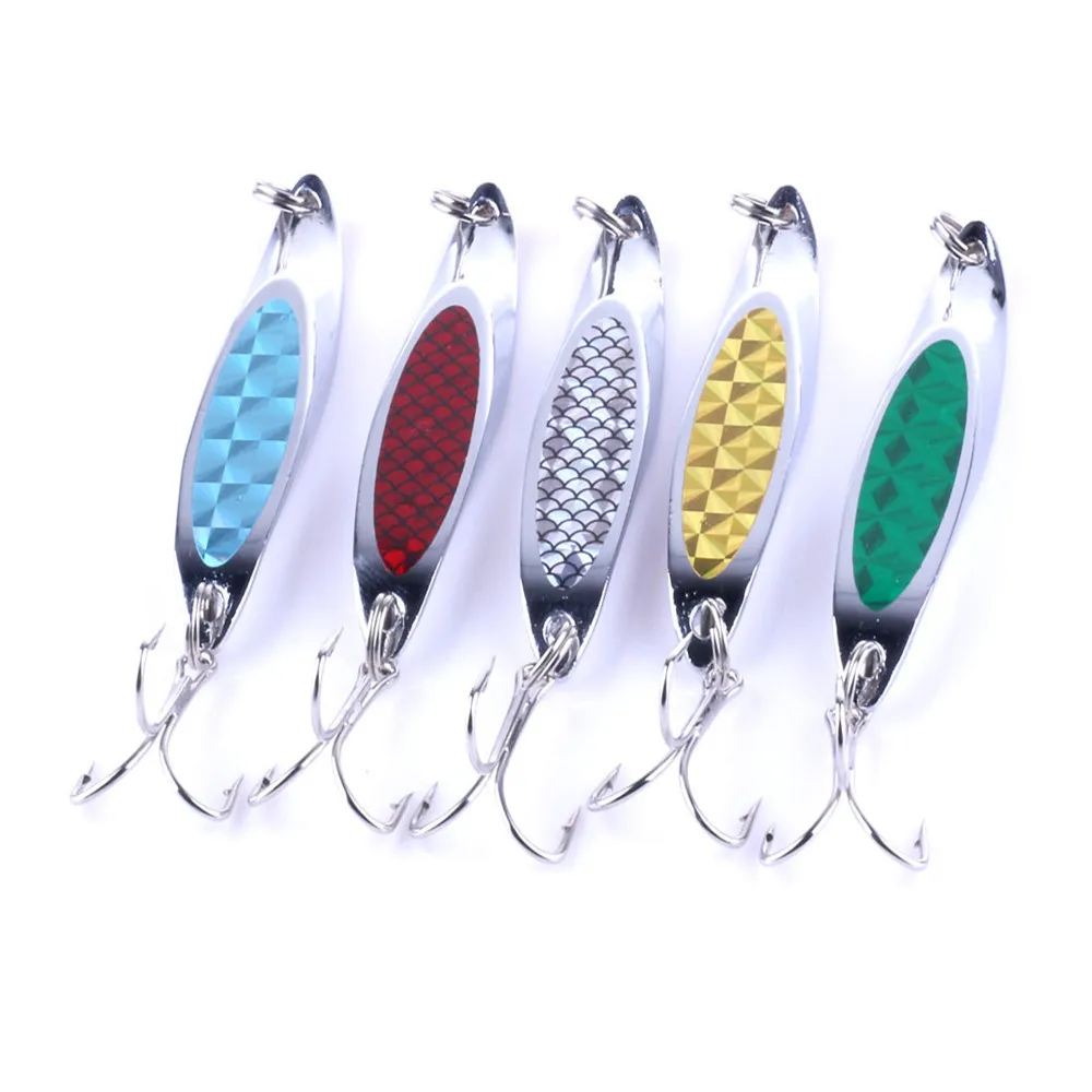 

1 Set Silver Fishing Lure Gill Paillette Tackle Treble Hook brand metal Cheap fishing lure spoon china fishing tackle Hard Bait