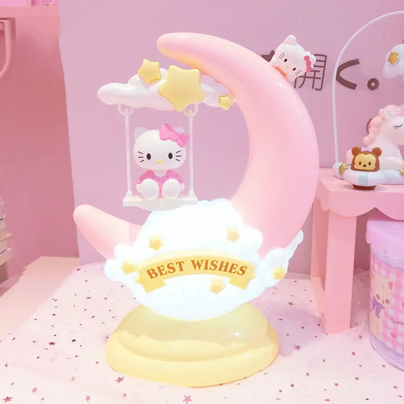 Cartoon Moon Cat Night Lights Bedside Toy Desk Night Lamp Decorates Modelling Lovely Children Room Light Birthday Christmas Gift (5)