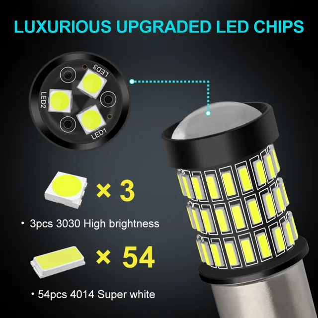 S&D 2pcs 1156 BA15S P21W LED BAU15S PY21W LED Bulb R5W R10W 12V White Red Amber Car Light Turn Signal Brake Tail Stop Lamp Auto