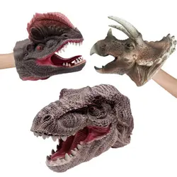 Детская динозавр Tyrannosaurus handpuppet рот мультфильм животных головы мягкие пластиковые куклы детей родитель-ребенок взаимодействия игрушка