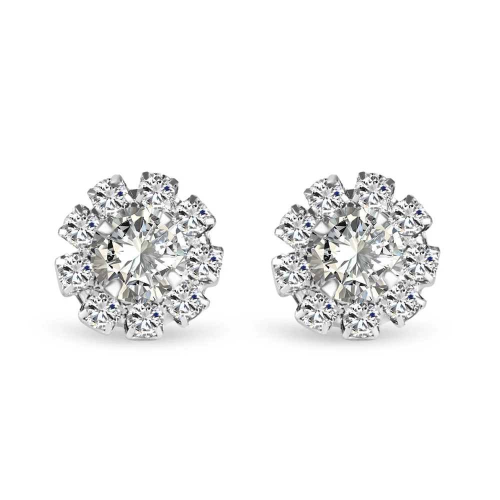 

1 Pair Fashion Women Lady Elegant Crystal Rhinestone Ear Stud Earrings Flower Earring