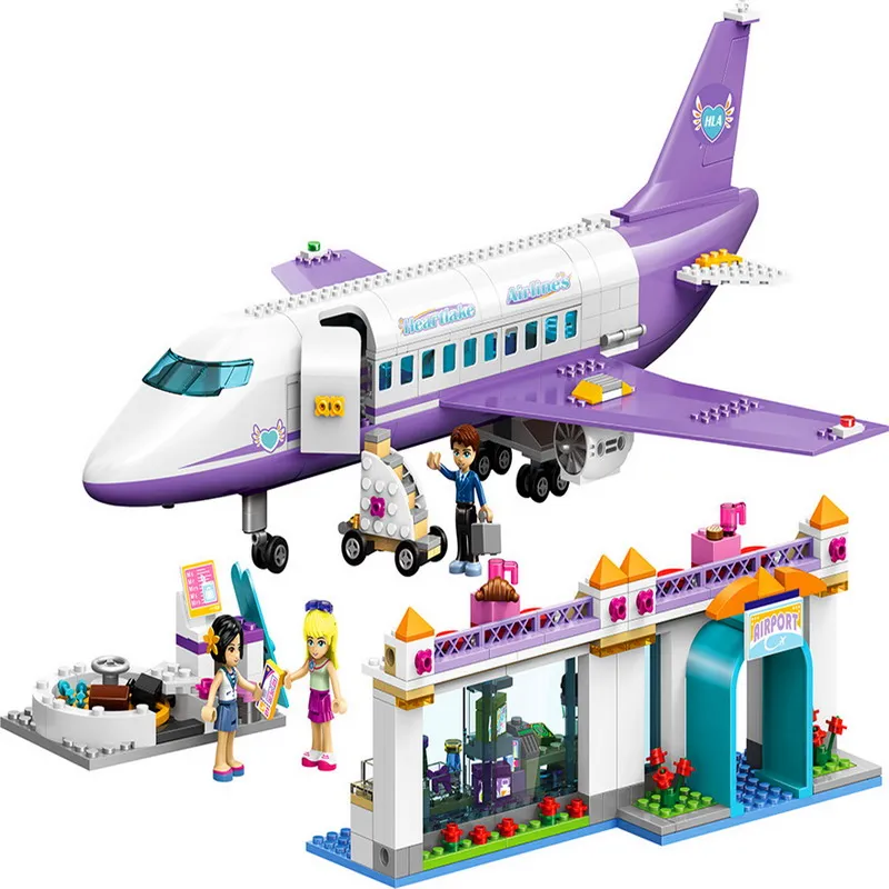 LELE 79175 Friends 701Pcs Heartlake City Airport Building Block Compatible With Legoings Airport 41109 Toys