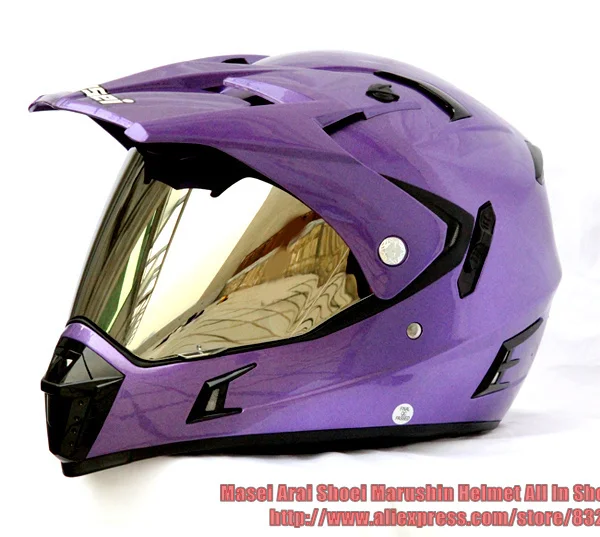 purple motocross helmet