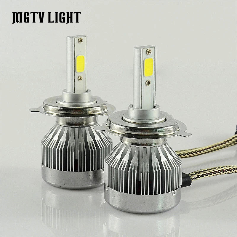 

MGTV LIGHT 2Pcs LED Car Headlight Conversion Kit 60W 6000Lm H4 High low H/L Hi Lo Bulb 6000k White Driving Front Fog Light