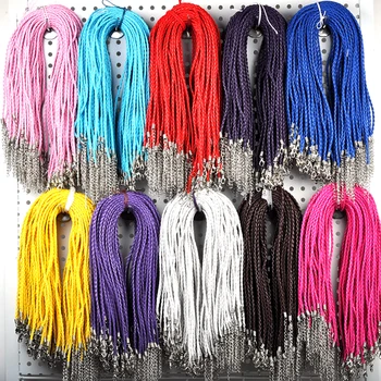 

New 20Pcs/Lot Mix Colors Braided Leather Necklaces Cord For Women Girls Handmade DIY Chains Necklace Jewelry Gifts