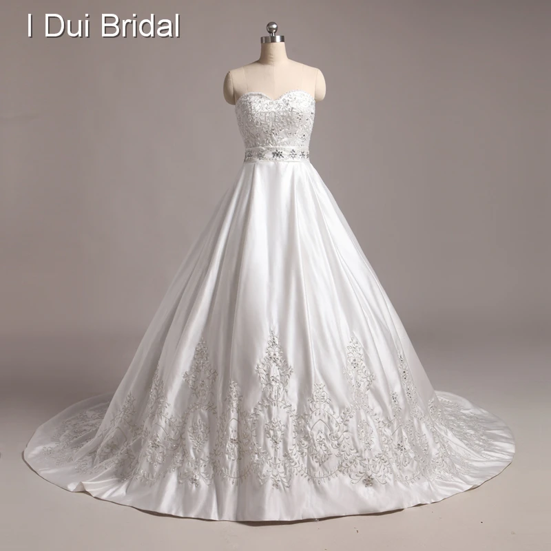 Роскошное бальное платье с вышивкой, украшенное кристаллами, свадебное платье на заказ, настоящая фотография милое
