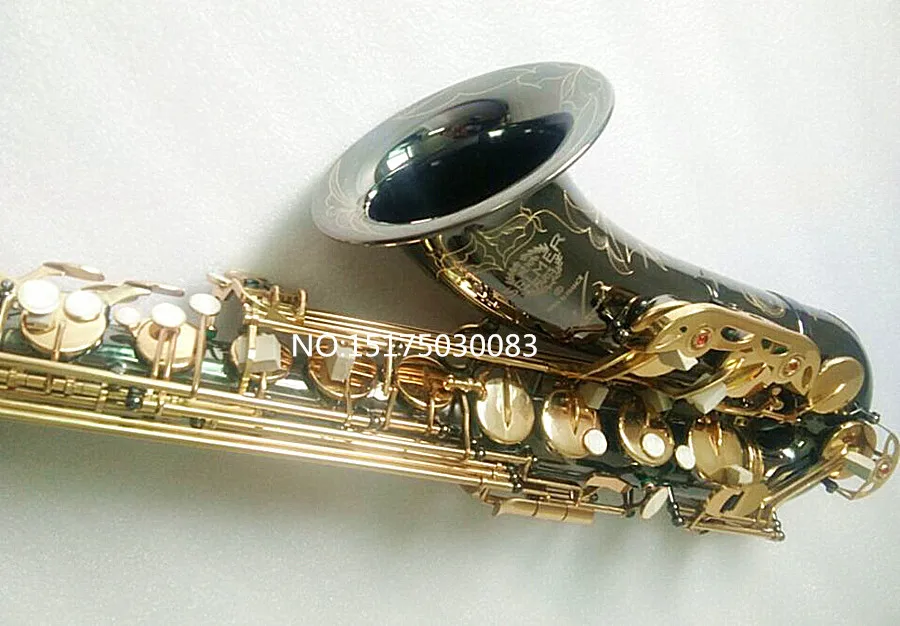 

High grade carving Selma Henri Tenor Saxophone B flat Top Musical Instrument Black Nickel plated Gold key Professional saxophone