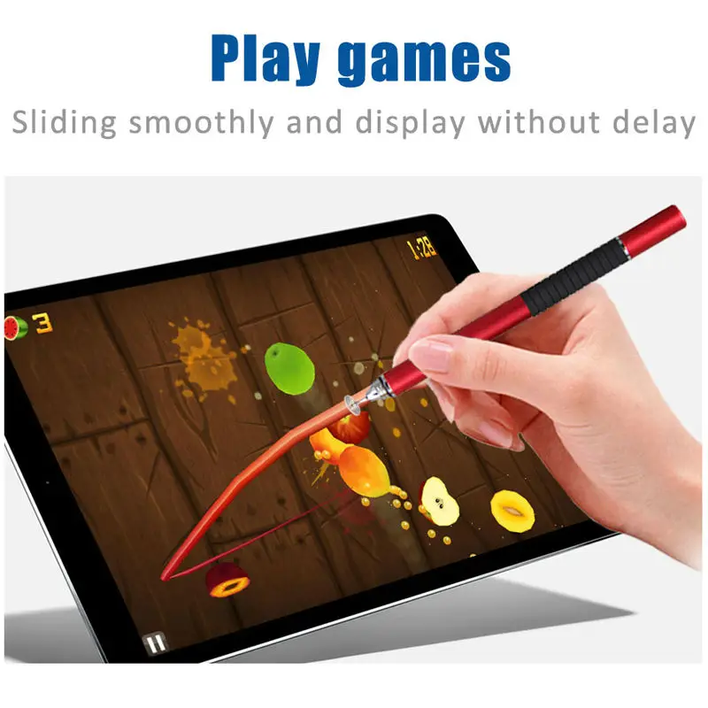 plate style stylus pen touch pen 2 in 1 with black silicon-07