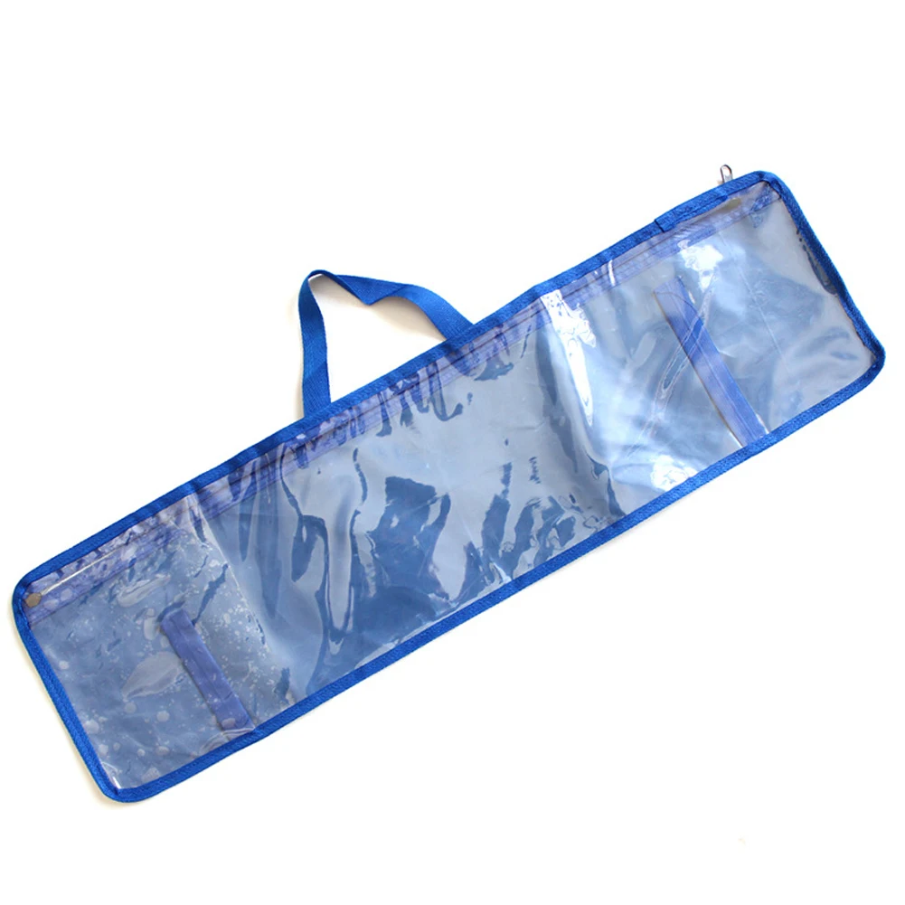 

Portable Rectangle Zipper Closure Accessory Fishing Rod Bag Reel Storage Carrier Canvas Practical Line Transparent Waterproof