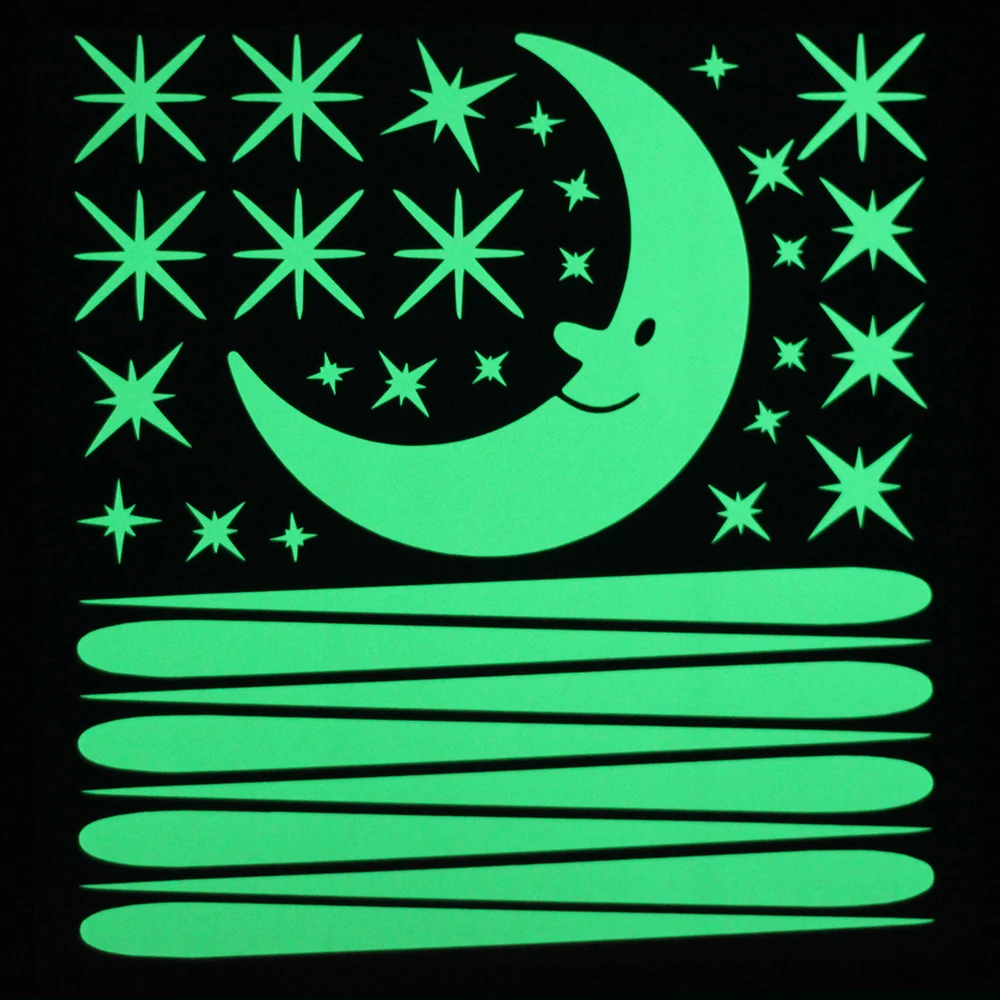aliexpresscom buy glow in the dark moon stars sticker