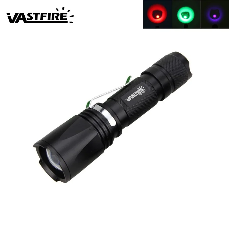 Zoomable Green /Red/ UV Hunting Flashlight Deer Blood Tracker Light Red Night Vision Flashlight