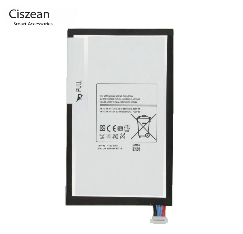Ciszean 10x4450mAh T4450E Сменный аккумулятор для планшета Samsung galaxy Tab 3 8 &quot8 0 T310 T311 T315 T3110