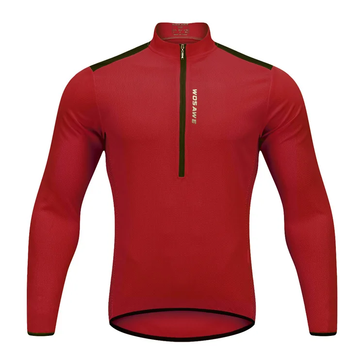 Весенне-летняя велосипедная куртка на молнии с длинным рукавом, велосипедная рубашка, велосипедная одежда для мужчин и женщин, быстросохнущая дышащая ветровка - Цвет: red